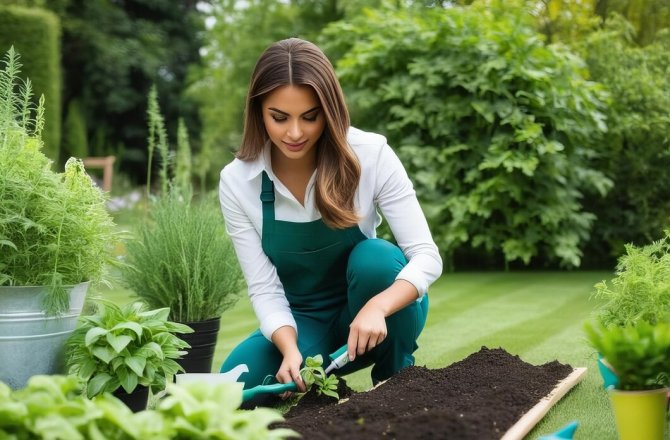 women doing gardening is ways to work offline at home