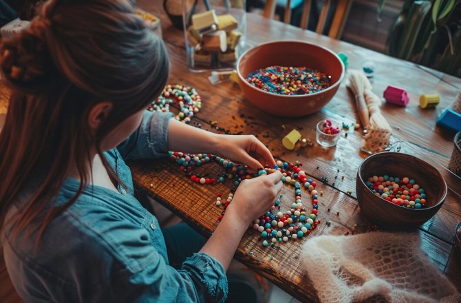 women making handmade goods