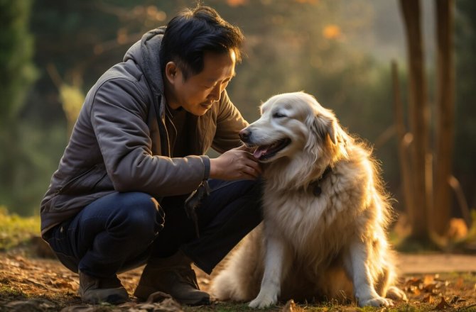 man doing pet sitting