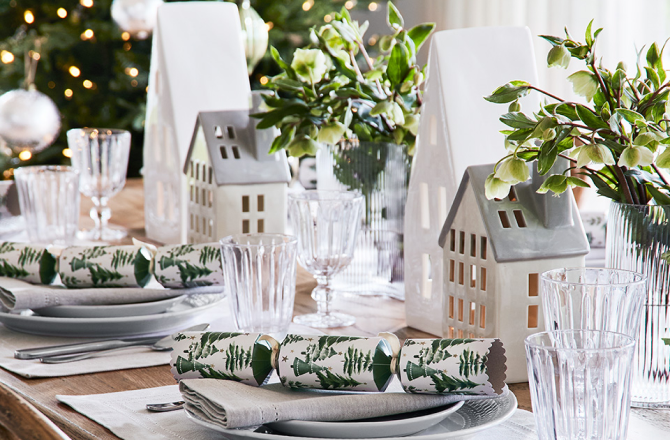 Festive Dining Table Setting for Christmas 