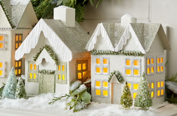  Winter Village Setup
 for Christmas home decoration